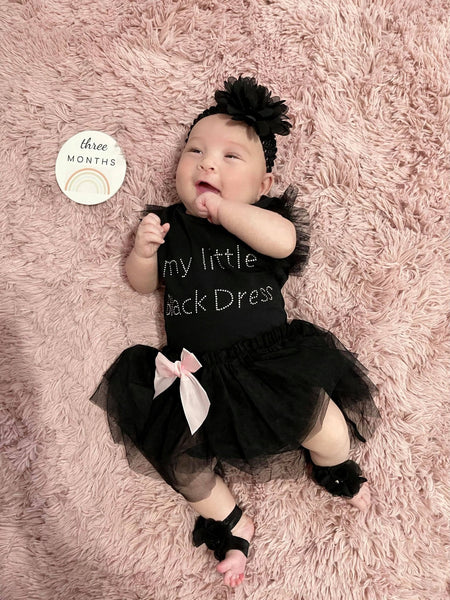 Newborn Baby Girls My Littele Black Dress Tutu Dress Newborn Baby Girls My Littele Black Dress Tutu Dress
