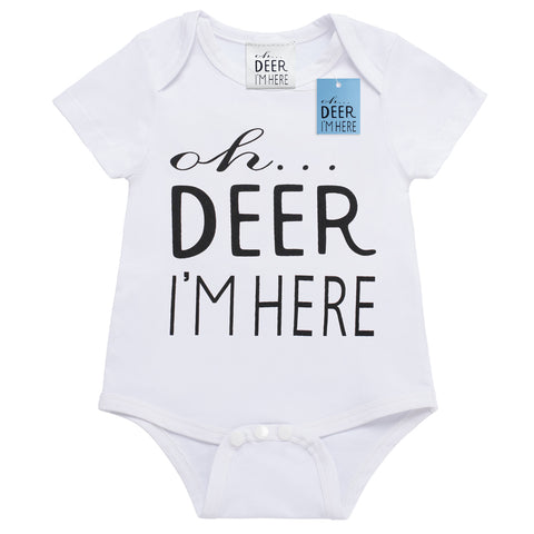 5pcs Baby Boys Oh Deer I'm Here Bodysuit Pants Set