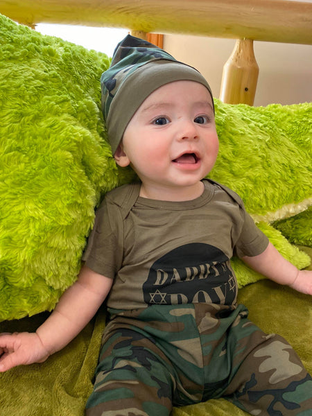 Conjunto de 3 piezas de pantalones de camuflaje para bebés y niños